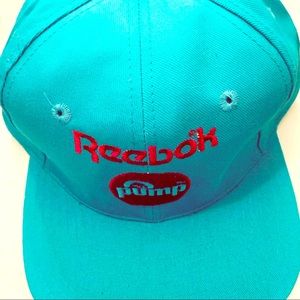 Vintage 90’s Reebok Pump hat blue/ burgundy